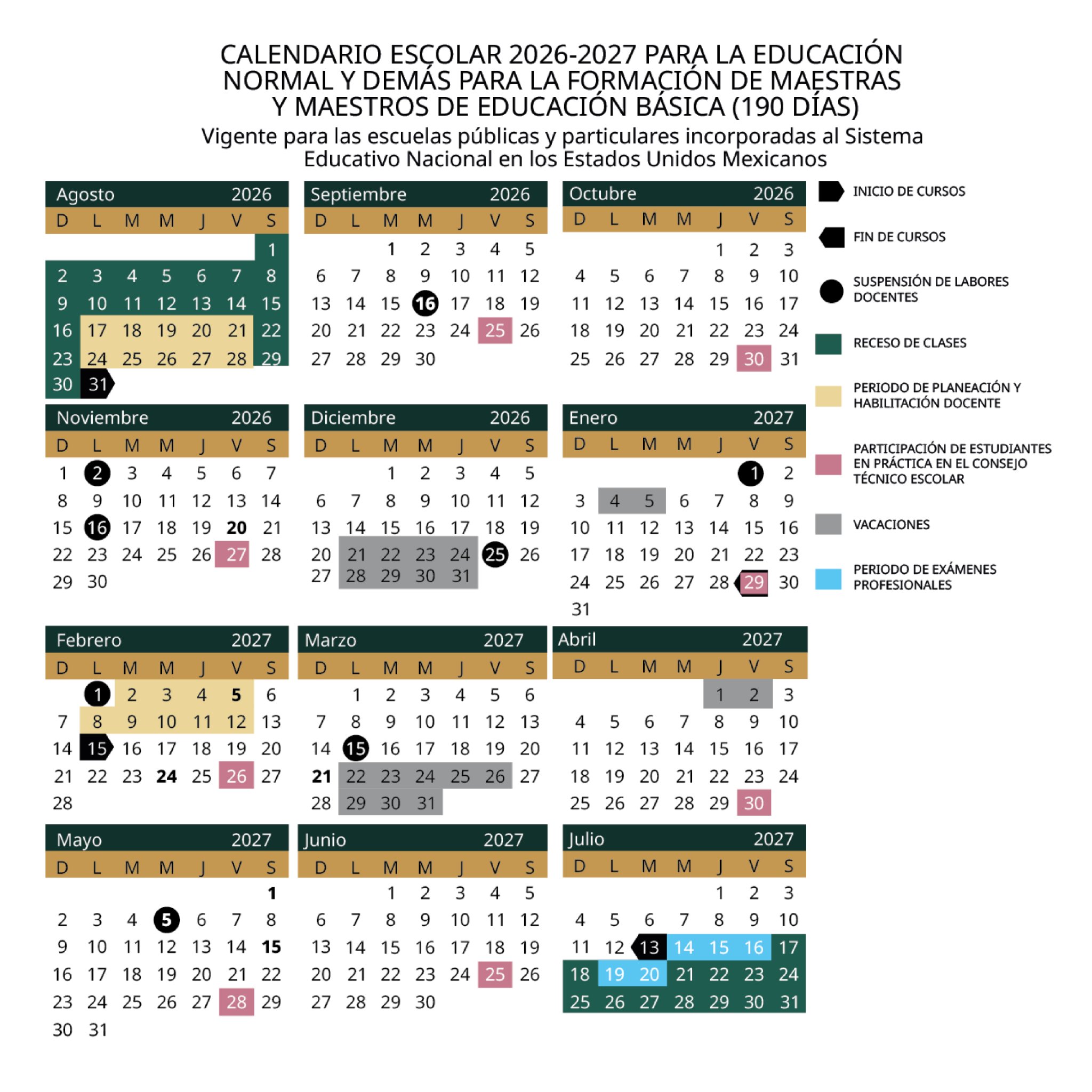 Calendario Escolar 2026-2027